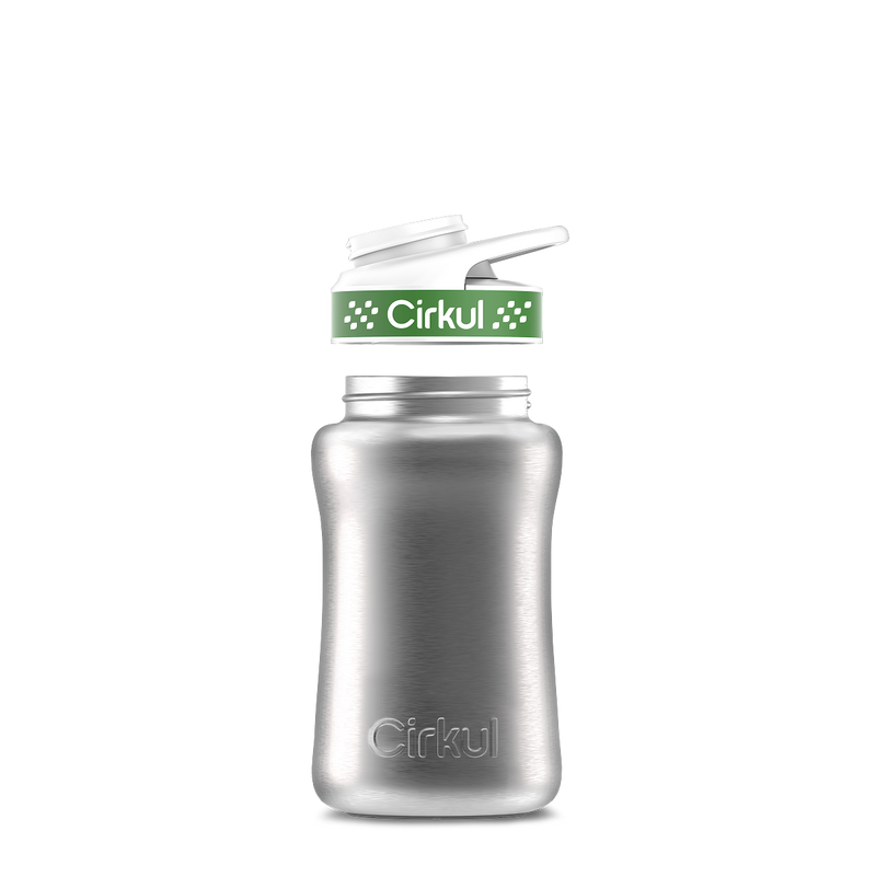 12oz. Stainless Steel Bottle & Comfort Grip Lid Steel