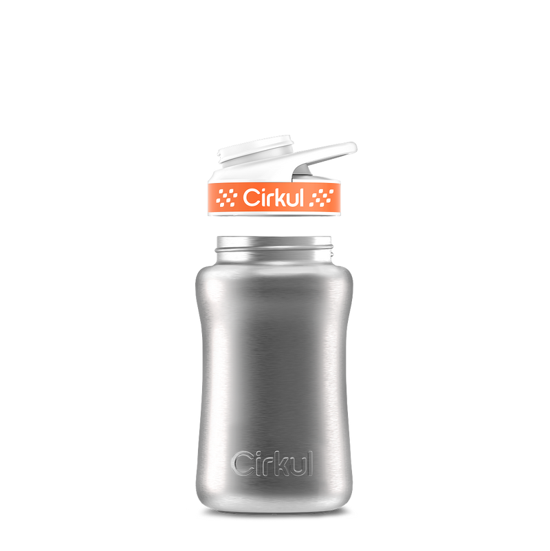 12oz. Stainless Steel Bottle & Comfort Grip Lid Steel