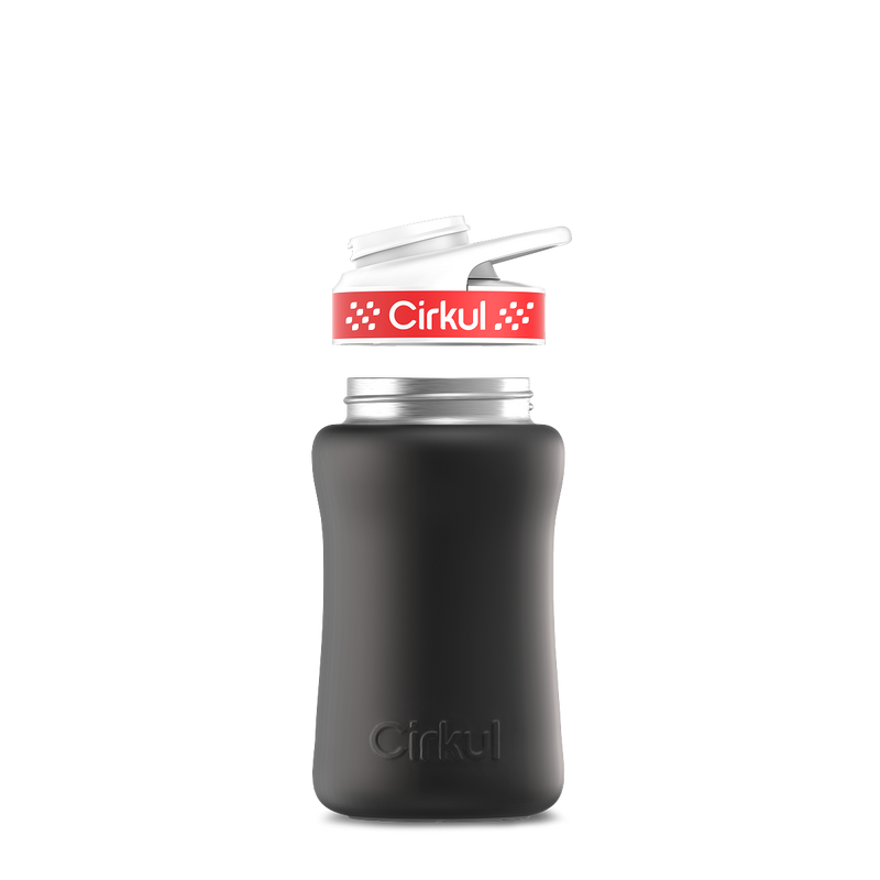 12oz. Stainless Steel Bottle & Comfort Grip Lid Matte Black