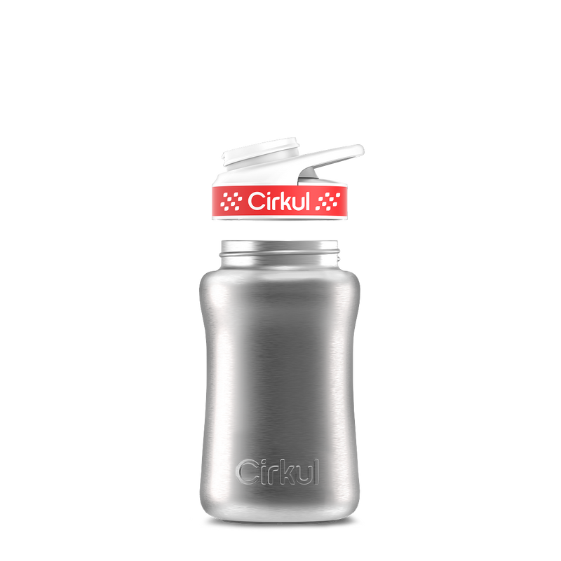 12oz. Stainless Steel Bottle & Comfort Grip Lid Steel