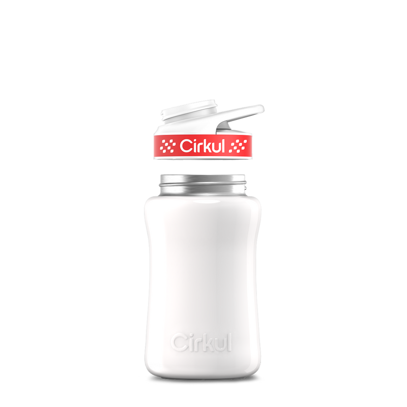 12oz. Stainless Steel Bottle & Comfort Grip Lid White